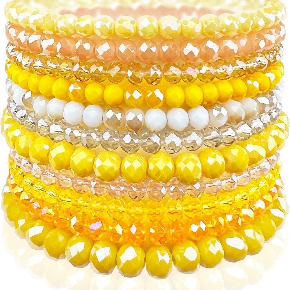 Bracelet Crystal Stretch Stackable Layering Color… - image 1